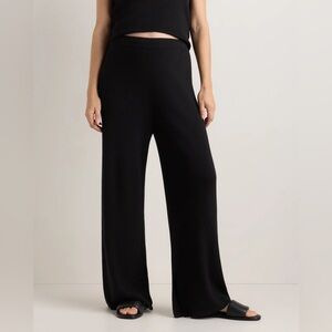 QUINCE Cotton Cashmere Maternity Wide Leg Pants